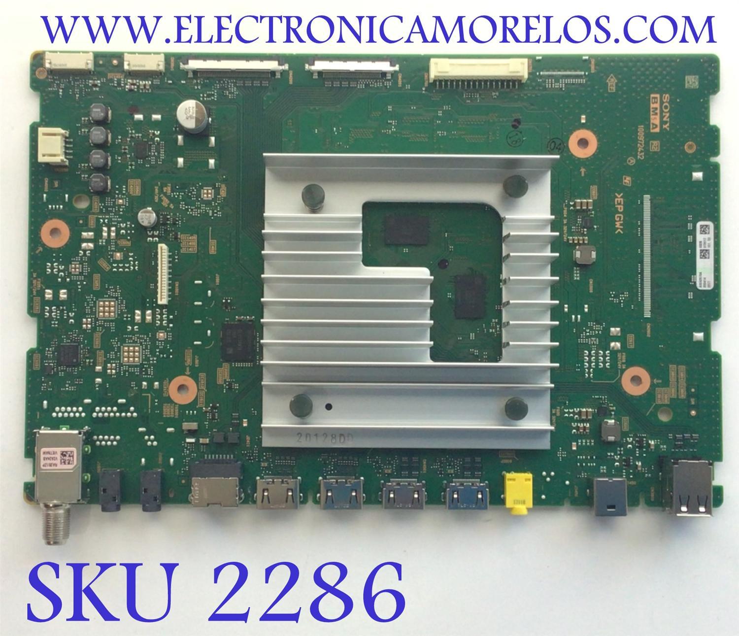 MAIN PARA SMART TV SONY BRAVIA 4K RESOLUCION (3840 X2160) / NUMERO DE PARTE A5042-676-A / 100972432 / A5042676A 932 / 220414 / 372017 / DISPLAY ST6451D03-8 VER.3.5 / MODELO KD-65X85K / KD65X85K